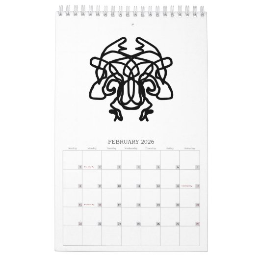 art line calendar kalender (Feb 2026)