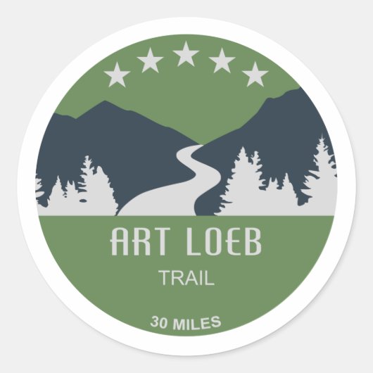 Art Loeb Trail North Carolina Ronde Sticker (Voorkant)