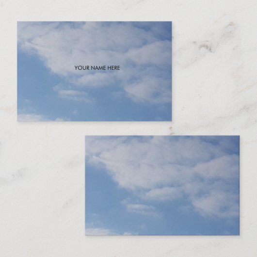 Art Logo 2019 Blue Sky Visitekaartje met witte wol (Voorkant / Achterkant)