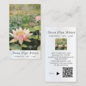 *~* Art Lotus Waterlelie Bloem AP67 QR Visitekaartje (Voorkant / Achterkant)