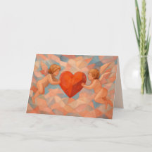 Art Lover Expressionist Cherub Valentines Day Card