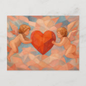 Art Lover Expressionist Cherubs Valentine Postcard Feestdagenkaart (Voorkant)