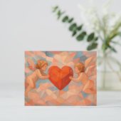 Art Lover Expressionist Cherubs Valentine Postcard Feestdagenkaart (Staand voorkant)