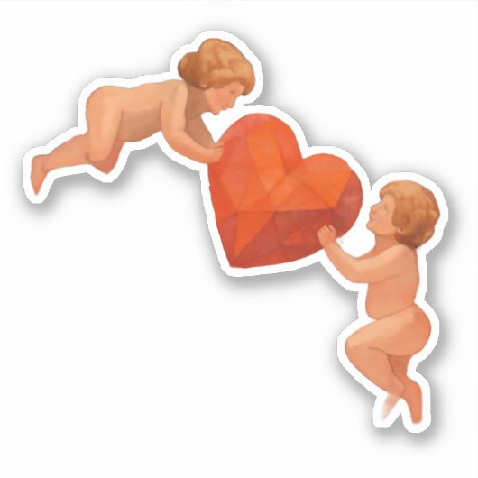 Art Lover Expressionist Cupid Valentine Sticker (Voorkant)