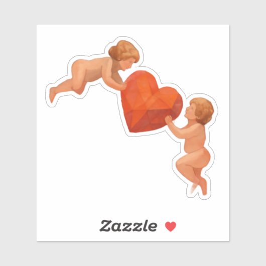 Art Lover Expressionist Cupid Valentine Sticker (Vel)