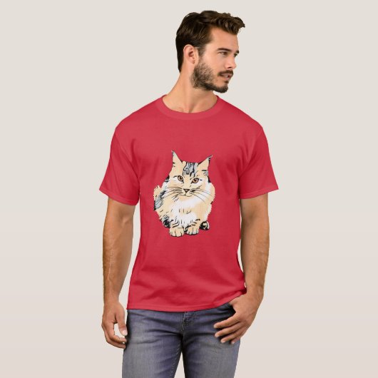 Art Main Coon Cat grafisch ontwerp Oversized 2 T-shirt (Voorkant volledig)