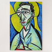 ART MAN blauw, lichtgeel, vivid abstract Legpuzzel (Verticaal)