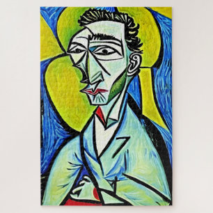 ART MAN blauw, lichtgeel, vivid abstract Legpuzzel