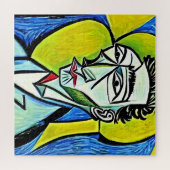 ART MAN geel blauw grappig ironisch abstract Legpuzzel (Horizontaal)