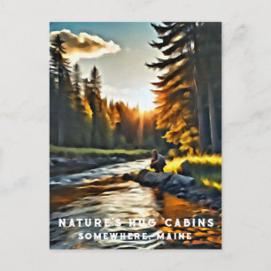 *~* Art Man Vist Stream Natuur AP49 Briefkaart