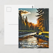 *~* Art Man Vist Stream Natuur AP49 Briefkaart (Voorkant / Achterkant)