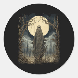 Art Mannen Vrouwen Retro Enge Gotische Halloween Ronde Sticker