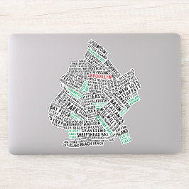 Art Map van Brooklyn New York City Sticker