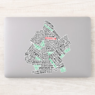 Art Map van Brooklyn New York City Sticker
