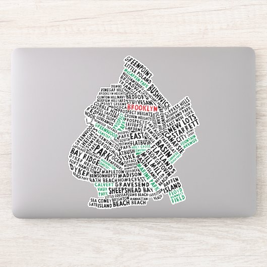 Art Map van Brooklyn New York City Sticker (Computer)