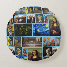 Art Masterpieces, Blue Rond Kussen