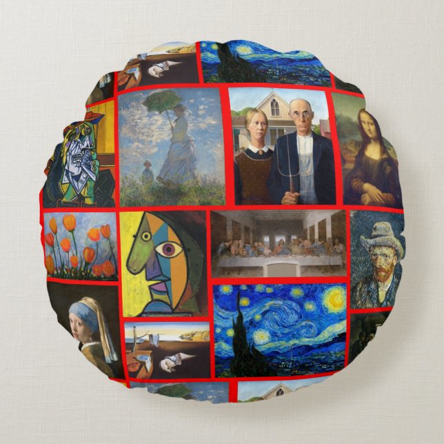 Art Masterpieces, Red Rond Kussen (Voorkant)