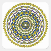 art meditation mandala zen vierkante sticker (Voorkant)