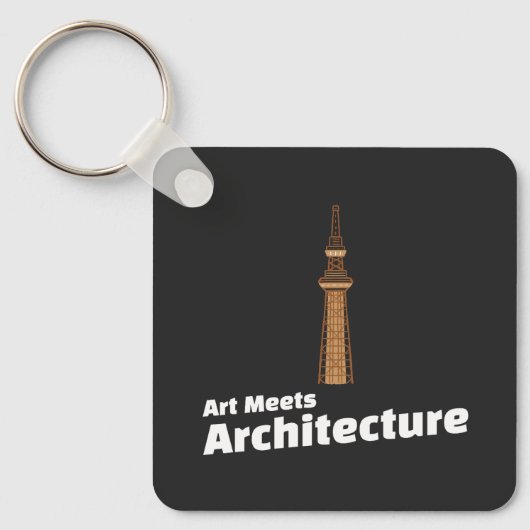 Art Meets Architecture Architect Art Illustration Sleutelhanger (Voorkant)