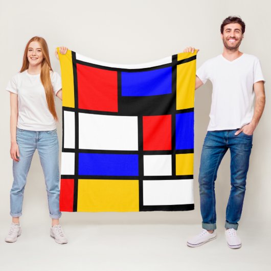Art Mondrian Fleece Deken (In situ)
