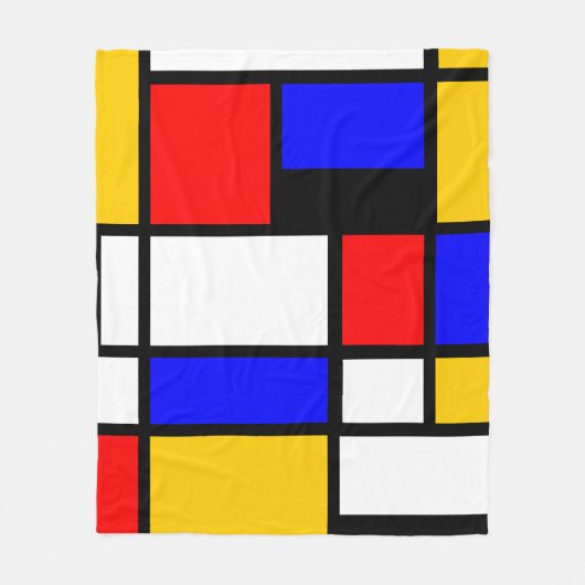 Art Mondrian Fleece Deken (Voorkant)
