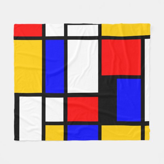 Art Mondrian Fleece Deken (Voorkant (Horizontaal))