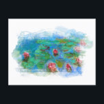 ** Art Monet Lily Pond Floral Angel AR23 Briefkaart<br><div class="desc">BRIEFKAART - POST KAART Impressionistische Monet Schilderij van Waterlelies / Lotus met een grunge lijst met Angel Cherubs als je dichtbij genoeg kijkt. Energetisch verbeterde Classic Art - Grunge Floral Classic Famous Painting Artistic Unique Creative Modern en Romantische Monet Lily Pond Floral met faux WITTE Achtergrond Abstract. Er is een...</div>