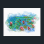 ** Art Monet Lily Pond Floral Angel AR23 Briefkaart<br><div class="desc">BRIEFKAART - POST KAART Impressionistische Monet Schilderij van Waterlelies / Lotus met een grunge lijst met Angel Cherubs als je dichtbij genoeg kijkt. Energetisch verbeterde Classic Art - Grunge Floral Classic Famous Painting Artistic Unique Creative Modern en Romantische Monet Lily Pond Floral met faux WITTE Achtergrond Abstract. Er is een...</div>