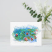 ** Art Monet Lily Pond Floral Angel AR23 Briefkaart (Staand voorkant)