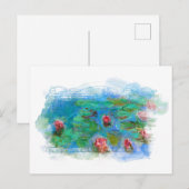 ** Art Monet Lily Pond Floral Angel AR23 Briefkaart (Voorkant / Achterkant)