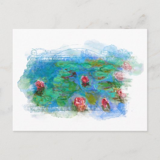 ** Art Monet Lily Pond Floral Angel AR23 Briefkaart (Voorkant)