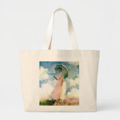 Art Monet "Vrouw met roze mossel" Grote Tote Bag (Voorkant)