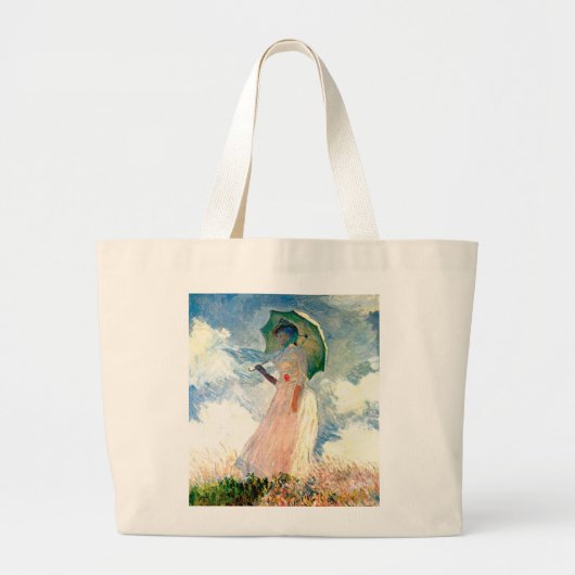 Art Monet "Vrouw met roze mossel" Grote Tote Bag (Voorkant)