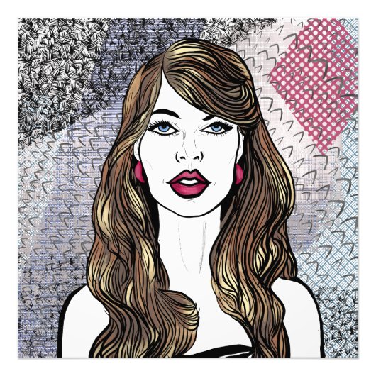 Art Mural en Acrylica Portret van een meisje Foto Afdruk (Voorkant)