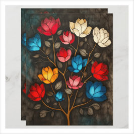 Art Neuveau  Bloemen Scrapbook Achtergrond