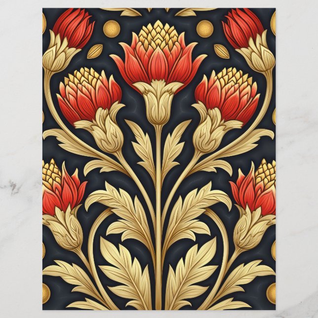 Art Neuveau  Flowers Scrapbook Junk Journal (Voorkant)