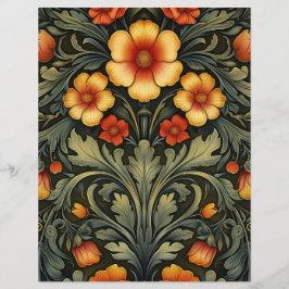 Art Neuveau Vintage Bloemenschrootboek Achtergrond