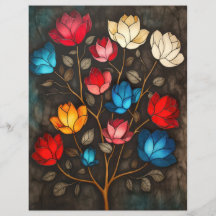 Art Neuveau Vintage Bloemenschrootboek Achtergrond