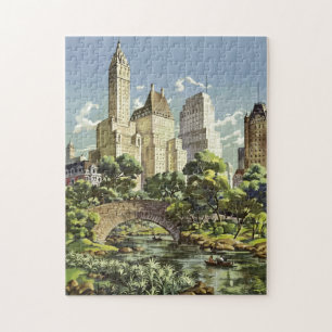 Art New York City Travel Illustration Legpuzzel