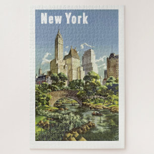 Art New York City Travel Illustration Legpuzzel