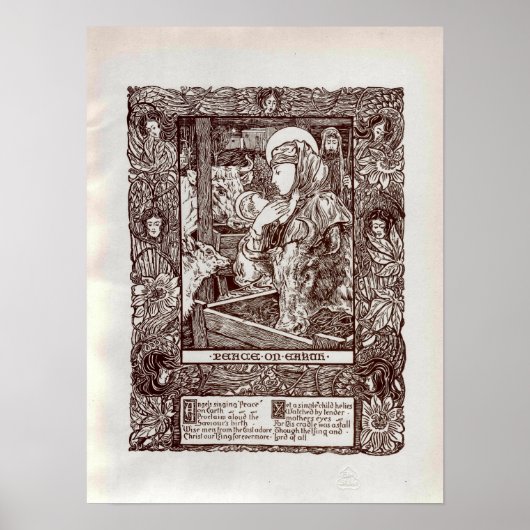 Art Nieuw kerstfeest (1898) Poster (Voorkant)