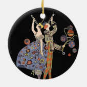  Art Nieuw Kunst Deco Holiday Partij Keramisch Ornament (Achterkant)