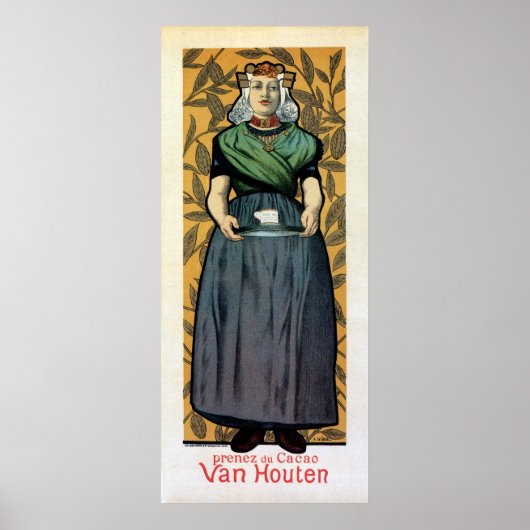 Art Nieuwe Nederlandse chocolade en verticale bann Poster (Voorkant)