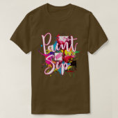 Art Night Wine Canvas Novelty van verf en Sip Part T-shirt (Design voorkant)