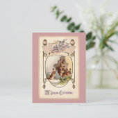 Art Noubit Rabbit in Giant Easter Egg Feestdagenkaart (Staand voorkant)