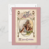 Art Noubit Rabbit in Giant Easter Egg Feestdagenkaart (Voorkant / Achterkant)