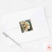 Art Nouvaeu Bedankt Vierkante Sticker (Envelop)