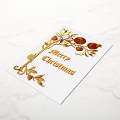  Art Nouveau 1886 Pomegranate Kerstmis Folie Feestdagenkaart (Gedraaid)