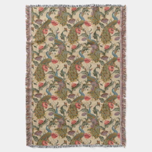 Art Nouveau 1890 The Peacock Pattern Deken (Voorkant Verticaal)