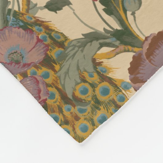  Art Nouveau 1890 The Peacock Pattern Fleece Deken (Hoek)